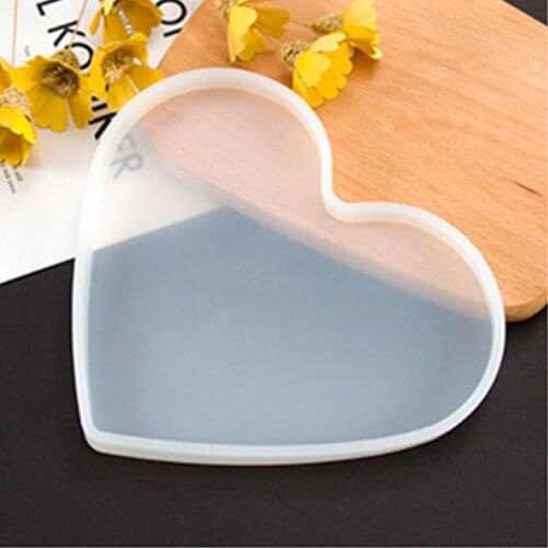 Square heart-shaped plaster, cement, epoxy resin table mold, coaster, flower pot base mold decoration decoration tool