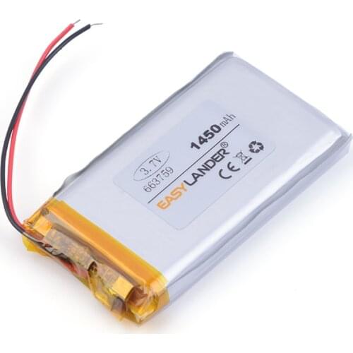 Best battery brand Size 663759 3.7V 1450mah Lithium polymer Battery with Protection Board For MP4 PSP GPS Digital Product