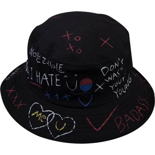 Fashion Unisex Breathable Doodle Bucket Hat Sun Protection Outdoor Cap Sunhat Bucket Hat Sun Protection Outdoor Cap Sunhat Sunha