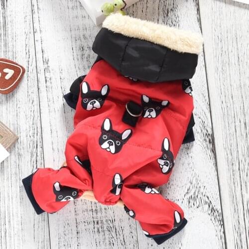 Small Medium Animal Pugs Pet Cat Clothes Goods New French Bulldog Costumes for Dog Winter Warm Snow Down Jacket Coat for Puppies