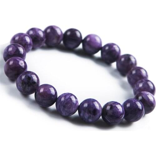 Genuine Purple Natural Charoite Crystal Stone Women Jewelry Stretch Fashion Bracelet 11mm