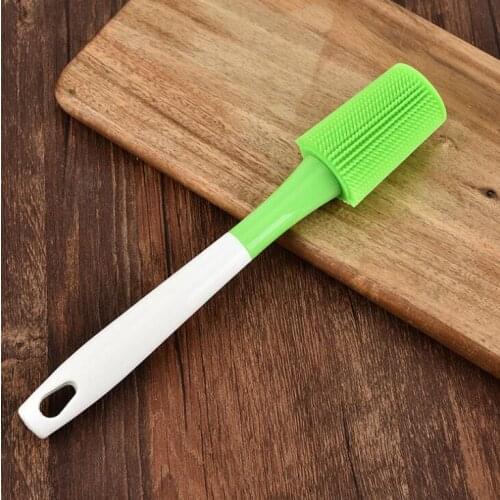 Practical Long Handled Silicone Brush Cup MUG Cleaning Brush Baby Milk Bottle Washing Brush Kitchen Cleaning Tools LX1127