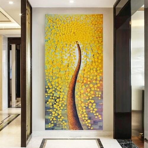 Nordic Yellow Flower adhesives Canvas Painting gold Plants Wall Art Picture For Living Room Home Decor Modern Posters And Prints