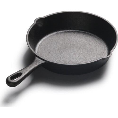 2019 Size:20 cm Cast Iron Skillet Fry Pan with Silicone Handle Nonstick Griddle Grill Cookware Black (frypan-long handle)