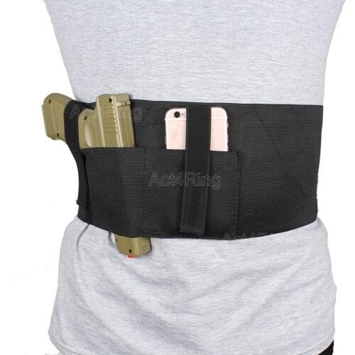 Tactical Adjustable Belly Band Holster with Magazine Pouch & 2 Elastic Straps Fits for Glock Sig Sauer Concealed Carry