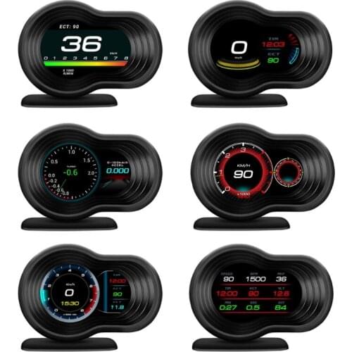 F9-OBD Car HUD Head Up Display Speedometer Overspeed Warning Engine RPM Alarm Auto Acceleration Brake Performance Tester W91F