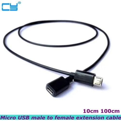 Long plug High Quality 1m Micro USB 2.0 B 5pin Male to Female M/F Extension Charging Data Charger Lead Extender Cable 0.1m to 2m