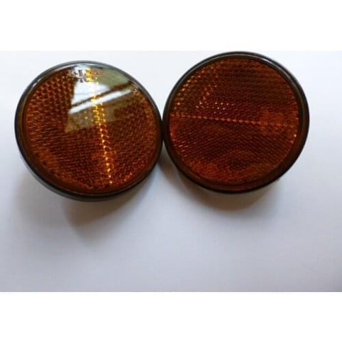 MOTORCYCLE YELLOW FRONT REFLECTORS ONE PAIR ZS125-55 DOT SAE EMARK LIFAN BIKE