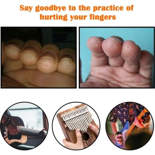 2 Pieces Soft Silicone Guitar Kalimba Finger Protector Thumb Picks Accessories