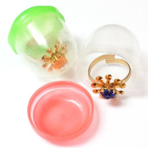 12 pcs 1" capsule filled with golden color 3D flower rings Brain Teaser Pinata Bag Filler Loot Toy vending Favors Birthday Party