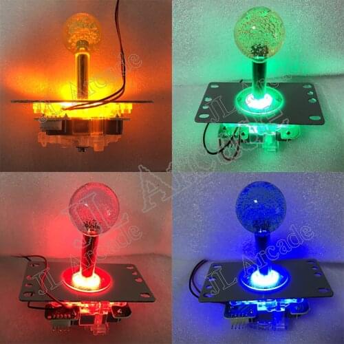 4 pcs Arcade LED Joystick with Crystal Babble ball top 5 colors Illuminated LED Joystick for fishing game machine joystick