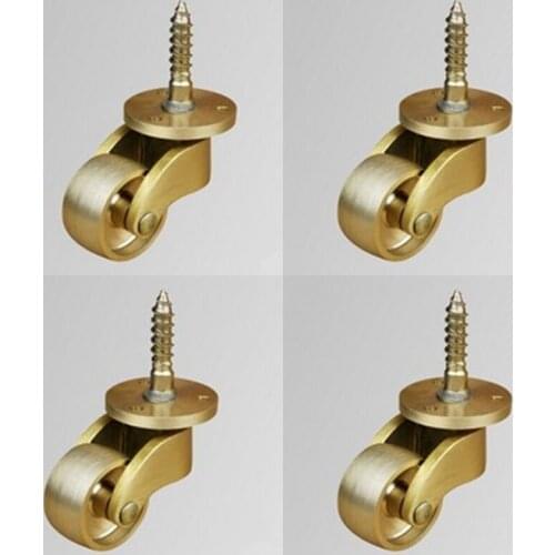 High Quality 4PCS Brass Universal Heavy Furniture Casters Table Chair Sofa Piano Mute Wheels Rollers Runners
