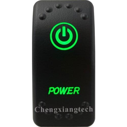 5 Pin On Off SPST Car Boat Rocker Switch-Power - Green Led Light- for 4x4 Carling Narva Caravan Marine 12v 24v