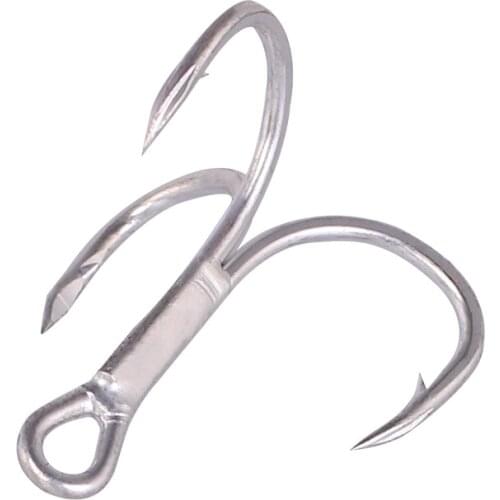 5Pcs/lot Fishing Hooks High Steel Carbon Material Treble Fishing Hook Round Folded Saltwater Bass 4# 6# 8# Tackle Tool