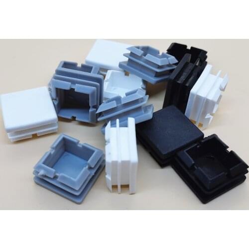 50pcs 25x25 square steel tube plug white gray color tube cap plug