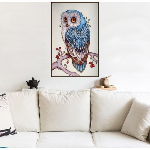Diamond embroidery circle diamond special shape painting beautiful owl kids guardian rhinestone crystal painting home decoration