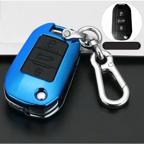 CAR STYLING Car Key Cover shell for Citroen C4 CACTUS C5 C3 C4L Peugeot 508 301 2008 3008 408 key Case Bag Holder