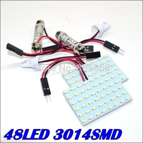 Free Shipping dome light 48led 3014smd White car LED Light Panel Car Interior Dome Lamp Bulb Vehicle Dome Lighting Wholesale