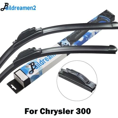 Buildreamen2 For Chrysler 300 Car Wiper Blade Front Windscreen Rubber Wiper Accessories Fit J Hook Arms 2005-2017