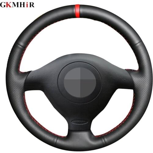 Black Artificial Leather Steering Wheel Cover for Volkswagen VW Golf 4 Passat B5 1996-2003 Seat Leon 1999-2004 Polo 1999-2002