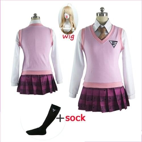 Danganronpa V3: Killing Harmony Akamatsu Kaede JK School Uniform Shirt Sweater Skirt Outfit Games Cosplay Costumes
