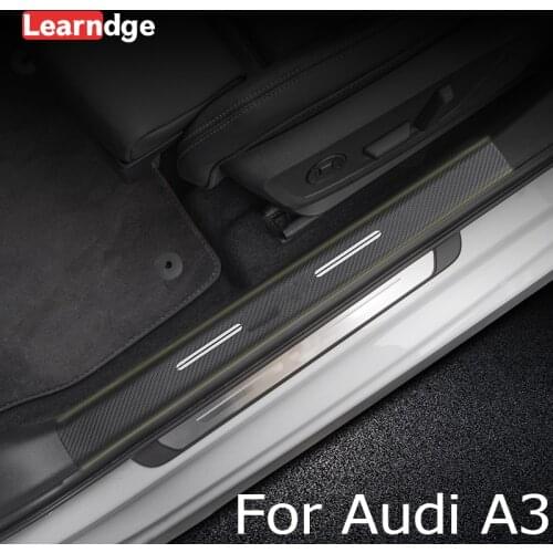 For Audi A3 8Y 2021 2020 Sportback Limousine Sedan Leather Threshold Strip Car Door Running Boards Trim Strip Auto Accessories