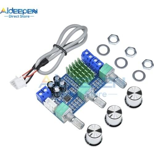 DC 12V 24V TPA3116D2 2x80W Dual-Channel Stereo Digital Power Amplifier Board Treble Bass Regulating Preset Pre Amplifier Module