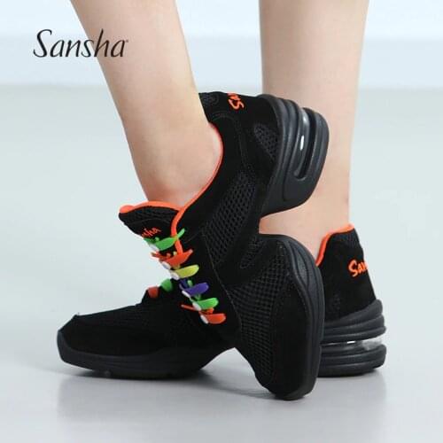 Sansha Summer Breathable Mesh Sneaker Hip Hop Salsa Dance New Colorful Silicone Buckles Sport Shoes H131M