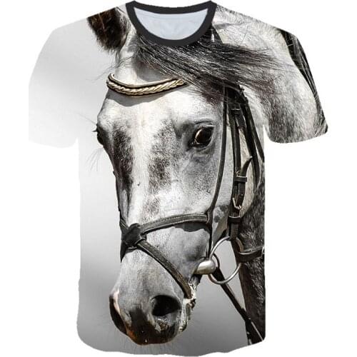 Beautiful Animal Horse Pattern t shirt for men Summer 3D Fashion Steed graphic t shirts Casual Interesting Print T-shirt Tops