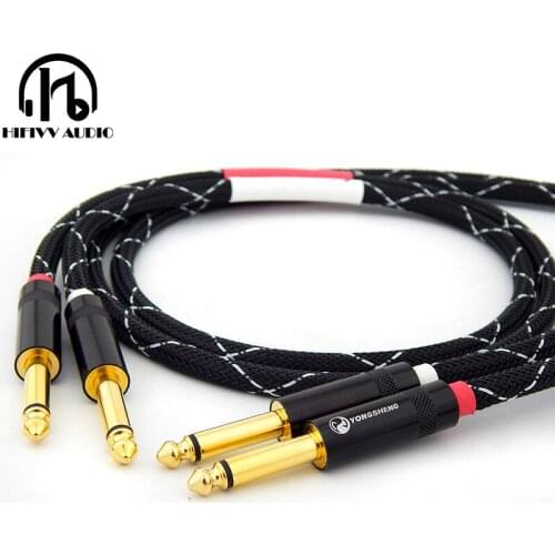 Hifi audio 6.35mm to 6.35mm Cable Electric guitar cable instrument bass electronic organ drum 6.5mm to 6.5mm cable