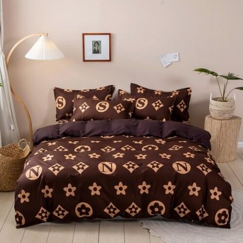 3/4pcs King Queen Size Home Textile Brief Nordic Bedding Set Men Women Bed Linen Black White Stripe Duvet Cover Pillowcase Sheet