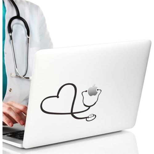 Creative Love Heart Stethoscope computer laptop wall sticker home decor doctor hospital office decoration car decals Cool Gift