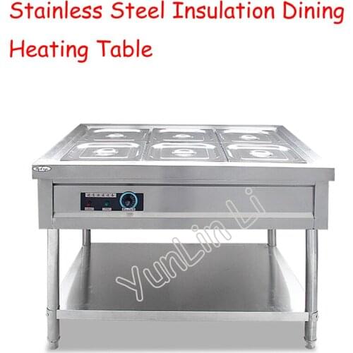 220V Desktop Six Basin Electric Thermal Soup Pool Warm Soup Stove Insulation Machine