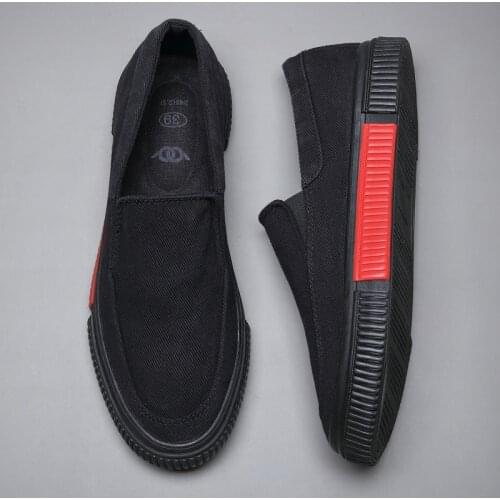New Mens Slip-on Canvas Vulcanized Shoes Korean Casual Sewing Sneaker Spring/Autumn Breathable Wear-Resistant Loafer Flats