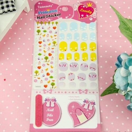 Wholesale Customization Children Nail Sticker Free Nail File Princess Manicure Sticker Kid Health Decals 2000pks free shipping