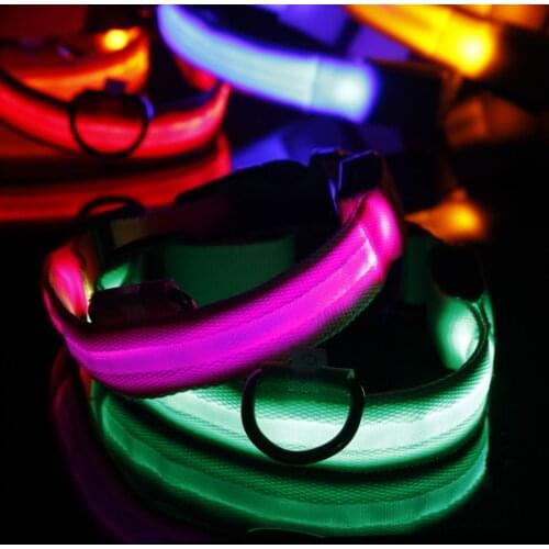 LED Light Dog Collar, Pet Collar for Night Safety, Anti-lost Flashing Nylon Pet Necklace, Luminous Small Dog Dark Collar 2021