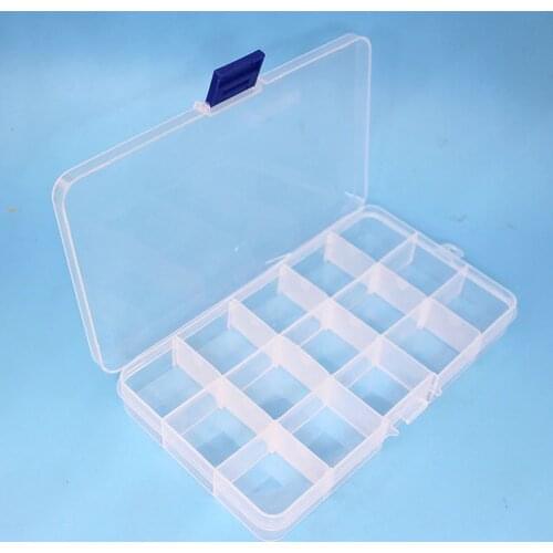 15 lattice transparent plastic jewelry fittings receiving box removable electronic components fishing gear parts