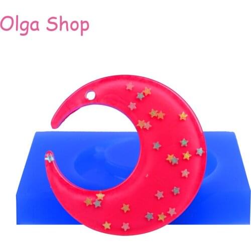 PYL471 48.8mm Large Crescent Moon Mold - Jewellery DIY Mold Sugarcraft, Cake Decorating, Chocolate Molds, Gum Paste, Resin Molds