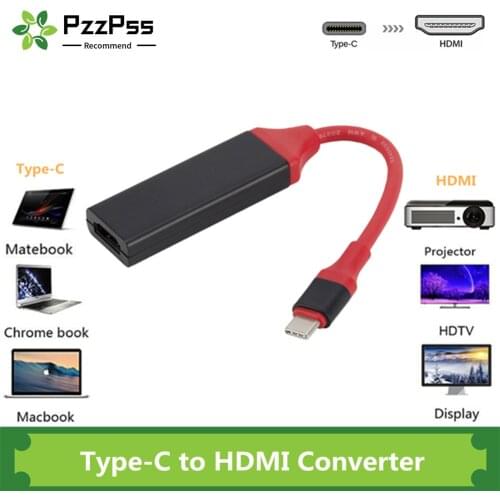 PzzPss 4K Type-C HDMI Adapter USB C To HDMI Cable Adapter Cable Adapter Male To Female Converter For MacBook Huawei Matebook