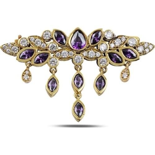 Silverlina Silver Zircon Stone Authentic Brooch