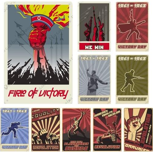 Soviet Revolution Metal Plate Decorative Plate Metal Tin Sign Club Pub Bar Home Wall Decor Space Propaganda Metal Signs Posters