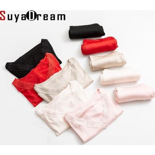 SuyaDream Women Autumn Winter Long Johns Silk Lace V neck Solid Thermal Underwear 2019