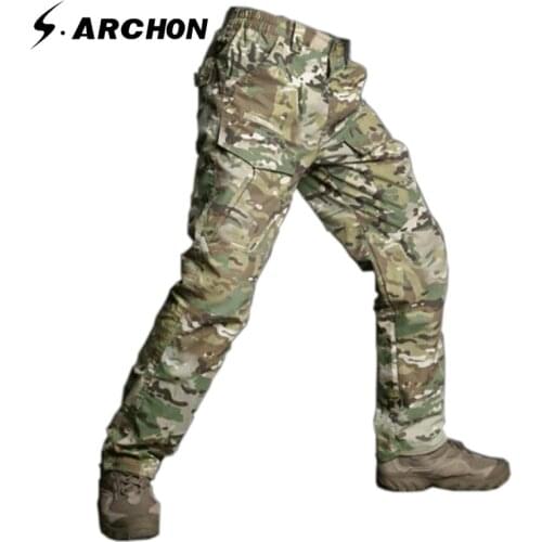S.archon M2 Tactical Camouflage Army Pants Men Waterproof SWAT Combat Military Pants Militar Paintball Camo Tactical Pants
