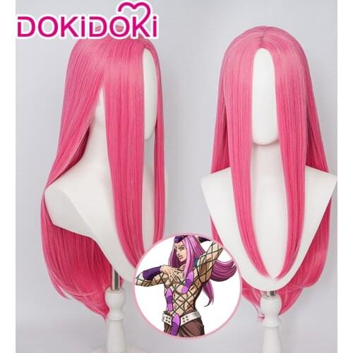 DokiDoki Anime Version JoJos Bizarre Adventure Cosplay Wig Narciso Anasui Heat Resistant Synthetic JoJos Bizarre Adventure