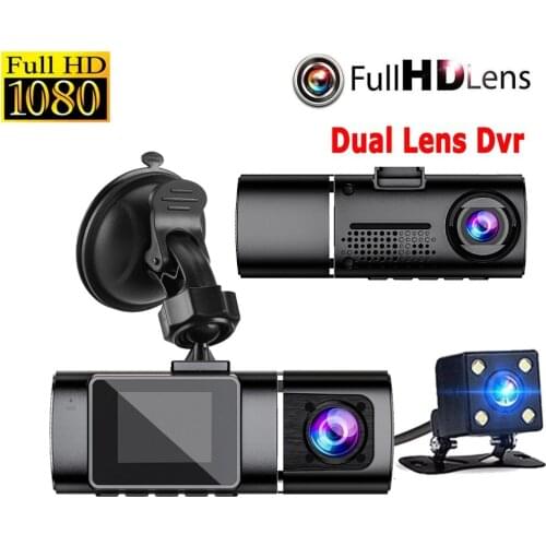 3 Cameras Lens FHD 1080P 1.5" IPS Car DVR Dash Cam Car Video Recorder Vehicle Camera Front+Rear Night Vision G-sensor Recorder