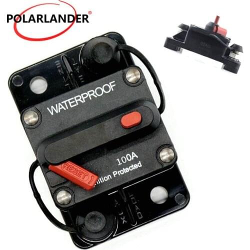 Waterproof Switch Adapter Fuse Protector Holder Circuit Breaker Reset Fuse Inverter For Marine Boat RV Electric Protection 100A
