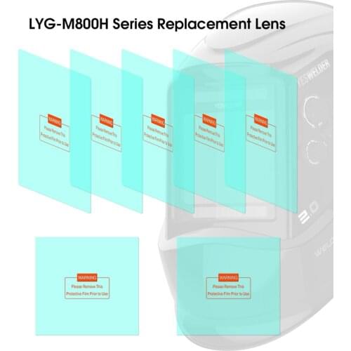 YESWELDER 5 Pcs Large Viewing Screen Outer Replacement Lens and 2 pcs Inner Replacement Lens for LYG-M800H Series Welding Helmet