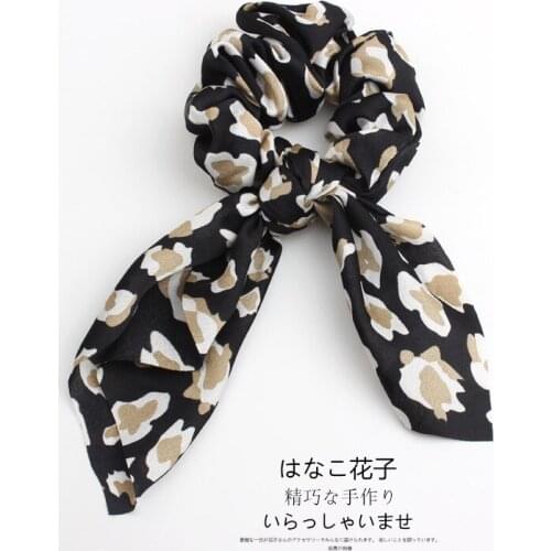 Rabbit Ears Printed Hair Tie European/American Snake/Leopard Print Square Scarf Hair Rope Ladies Headdress Girl Hair Accessories