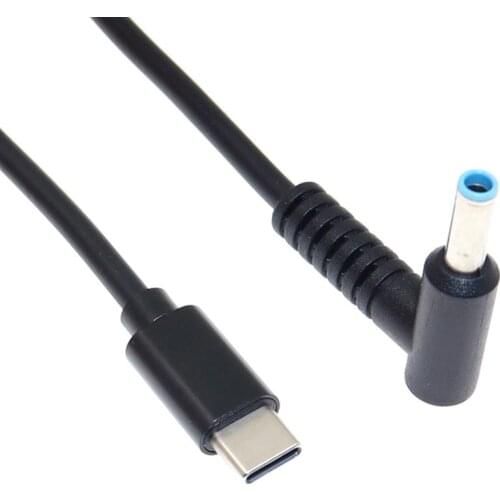 USB Type C PD Charging Cable Cord 19.5V 4.5*3.0mm Blue Tip Male Plug Converter Dc Power Adapter Charger for Hp Laptop