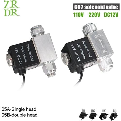 ZRDR Aquarium Co2 Solenoid Valve Regulator 110V-220V Low Temperature Co2 Aquarium Fish Tank Electric Magnetic Valve EU US DC12V